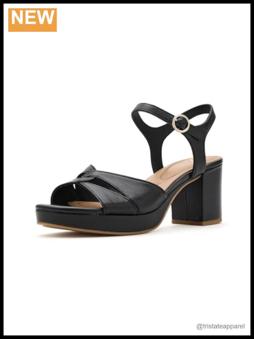Sofft Lucille Leather Heeled Sandals Adjustable Ankle Strap Block Heel